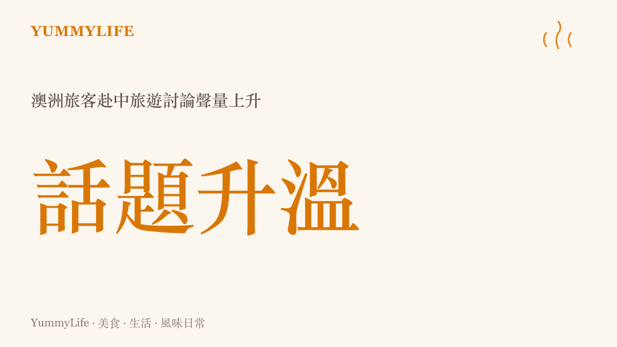 澳洲旅客放棄日本後轉向中國旅遊的話題聲量示意圖