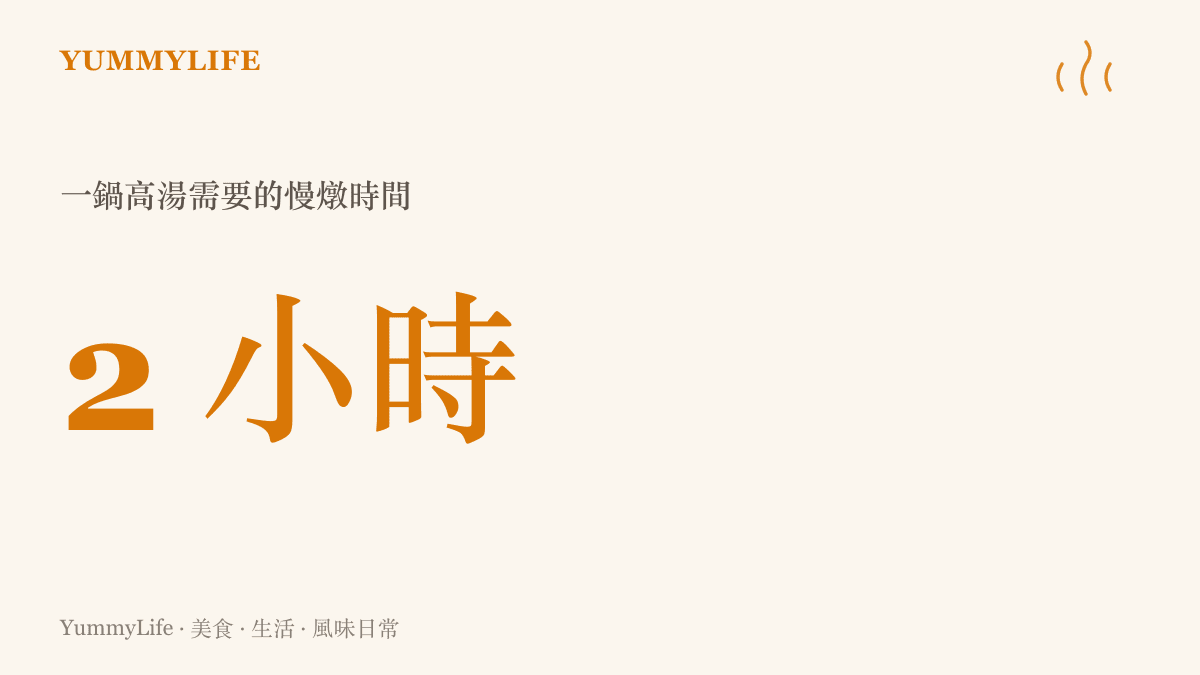 一鍋高湯需要慢燉兩小時才能釋放骨髓風味的統計數據