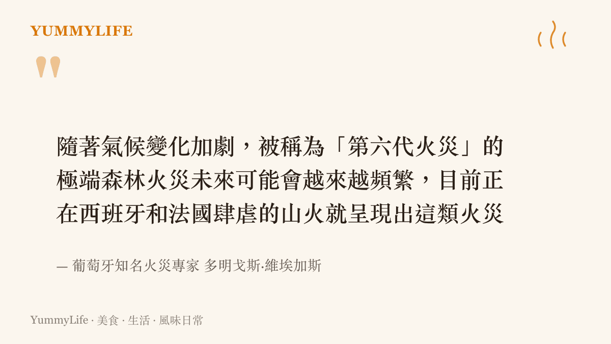 葡萄牙火災專家多明戈斯維埃加斯警告第六代火災將因氣候變遷日益頻繁的引言