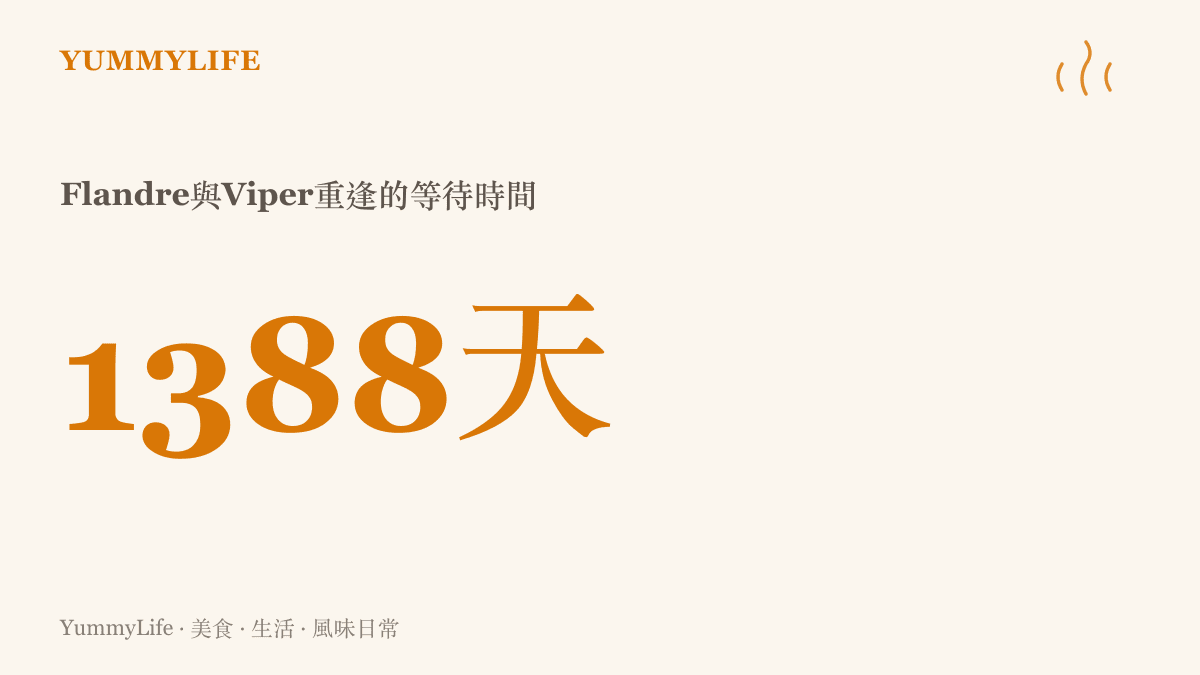 呈現電競選手Flandre與Viper相隔1388天再次搭檔出戰的統計數據