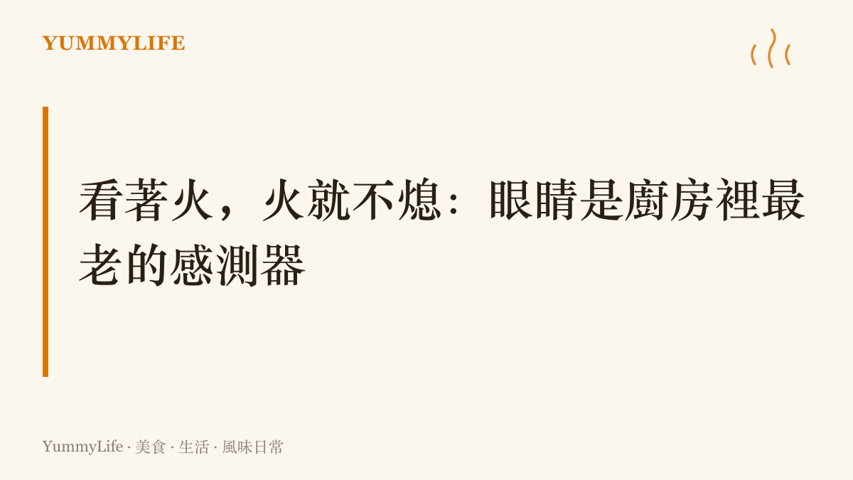 看著火，火就不熄，眼睛是廚房裡最老的感測器，比手機的注視偵測早了幾百年