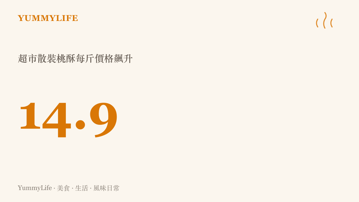 超市貨架上散裝桃酥每臺斤價格飆升至將近十五元的特寫畫面