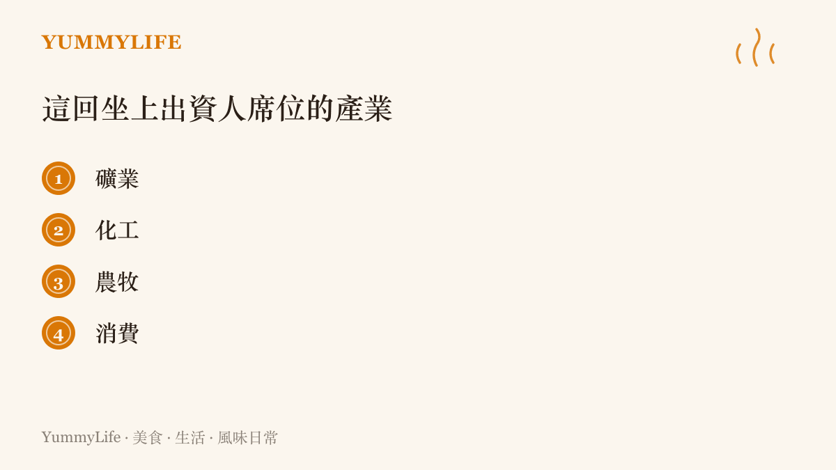 清單圖卡列舉礦業、化工、農牧、消費四類傳統實業資金，成為這輪科技創投基金新一批的主要出資人