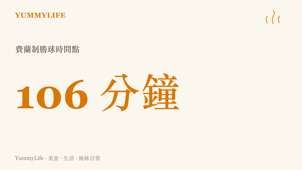 費蘭託雷斯在加時賽第 106 分鐘踢進的制勝球時間點